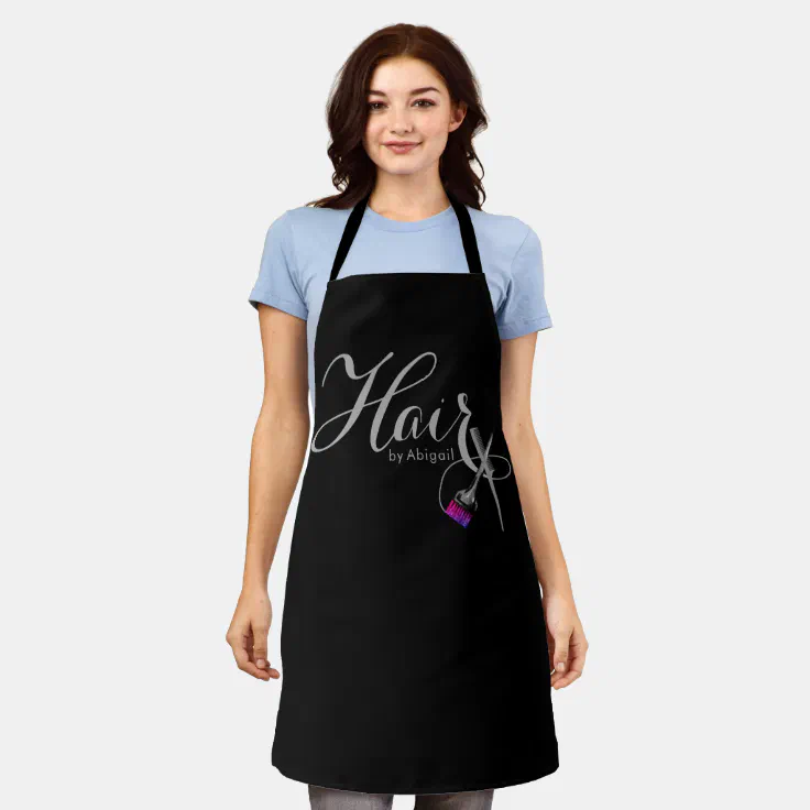 Modern Black Hair Stylist Apron | Zazzle Modern Black Hair Stylist Apron | Zazzle