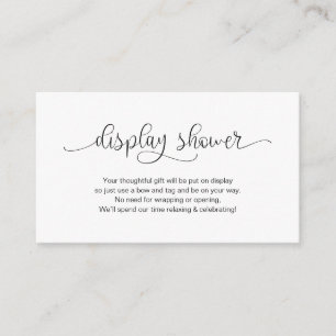 Modern Black Hand Lettered design, Display Shower Enclosure Card