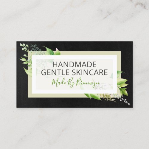 Modern Black Handmade Skincare Spa Bath Body Business Card