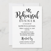 Modern Sweet Script Rehearsal Dinner Invitations Set of 25 AA6513