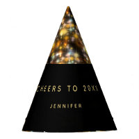 Modern Black Happy New Year Gold Glitter Sparkling
