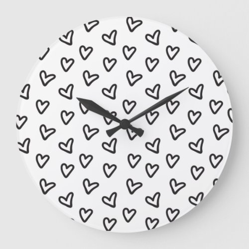 Modern Black Heart Clock
