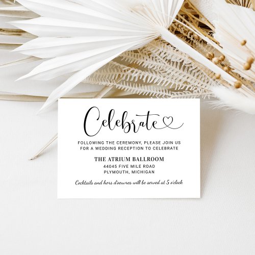 Modern Black Heart Script Wedding Reception