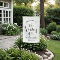 Modern Black Heart Script Wedding Welcome