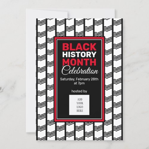 Modern Black History Month ADD PHOTO LOGO Invitation