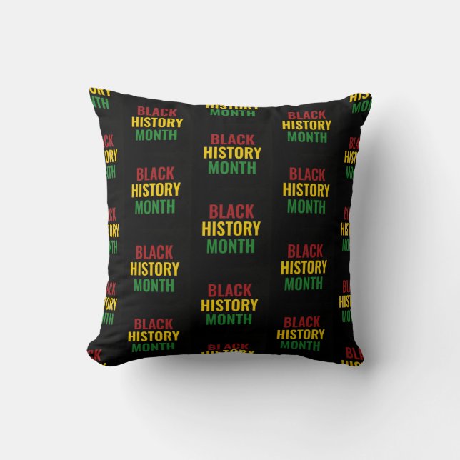 Modern BLACK HISTORY MONTH Throw Pillow (Front)