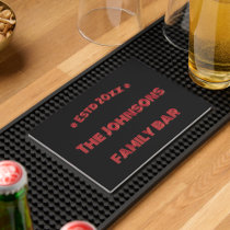 Modern Black Home Family Whiskey Coffee Tiki Grill Bar Mat