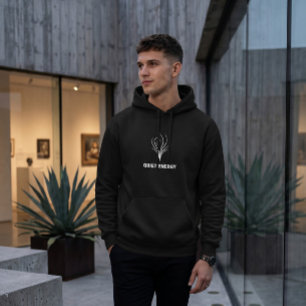 Modern Black Hoodie Custom Graphic Minimalist