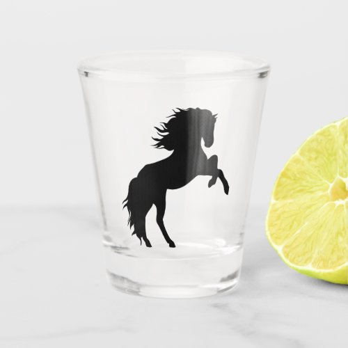 Modern Black Horse Silhouette Shot Glass