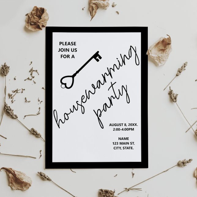 Modern Black Housewarming Open House Invitation (Creator Uploaded)