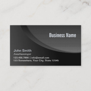 Modern Black Industrial Anesthesiologist Business Card
