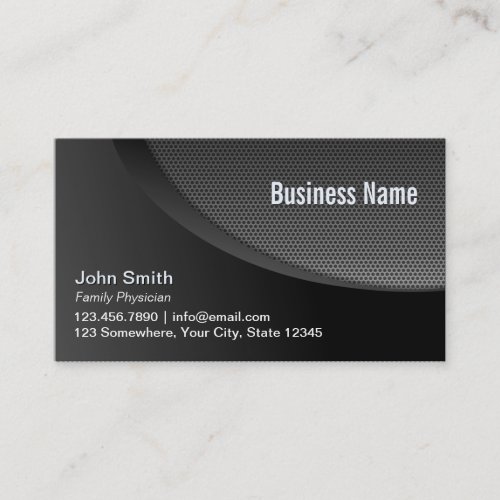 Modern Black Industrial Family Physician Business Card