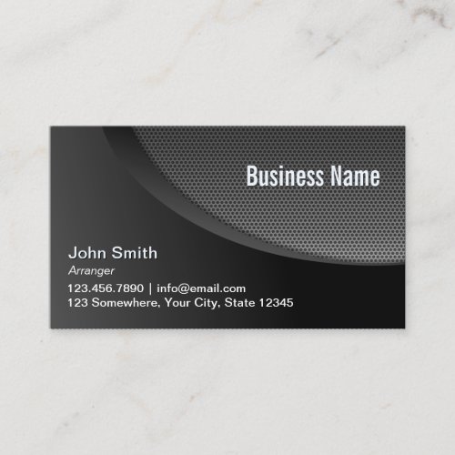 Modern Black Industrial Music Arranger Business Card