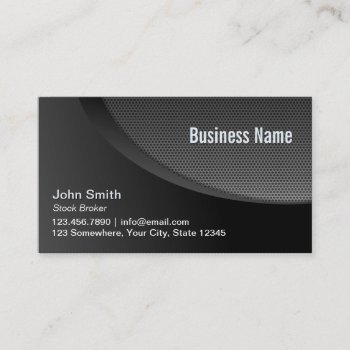 Modern Black Industrial Stock Broker Business Card by cardfactory at Zazzle