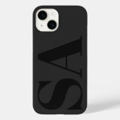 Modern black initial minimal contemporary Case-Mate iPhone case (Back)