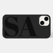 Modern black initial minimal contemporary Case-Mate iPhone case (Back (Horizontal))