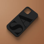 Modern black initial minimal contemporary Case-Mate iPhone 14 case<br><div class="desc">Modern black initial monogram minimal contemporary phone case design.</div>