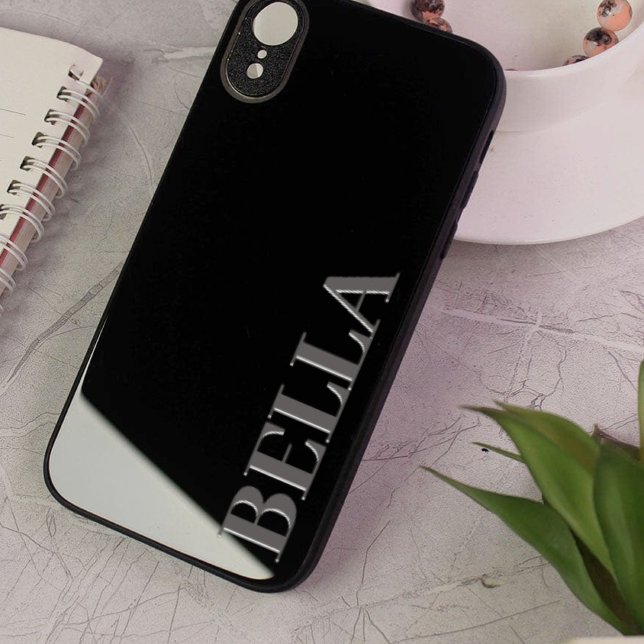 Modern black initial minimal contemporary Case-Mate iPhone case (Creator Uploaded)