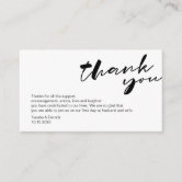 Modern Dark Grey Script, Wedding Thank you Enclosure Card