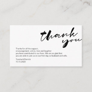 Modern black ink minimalism font, Thank you Enclosure Card