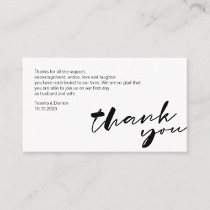 Modern black ink minimalism font, Thank you Enclosure Card