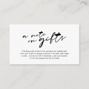 Modern black ink minimalist font, A note on gifts Enclosure Card