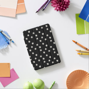 Modern Black iPad Mini Cover with Flower Motif