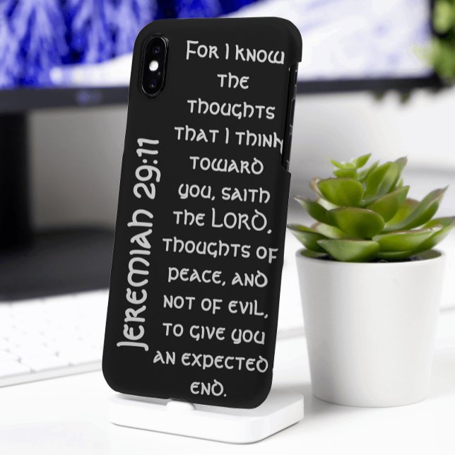 Modern Black Jeremiah 29:11 Bible Verse  Case-Mate iPhone Case (Creator Uploaded)