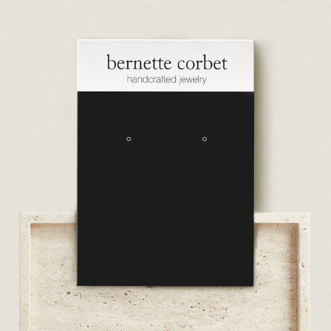 Modern Black Jewelry Designer Earring Display Card (Creator Uploaded)