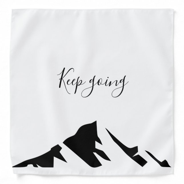 Modern Black Keep Going Simple  Bandana (Front)