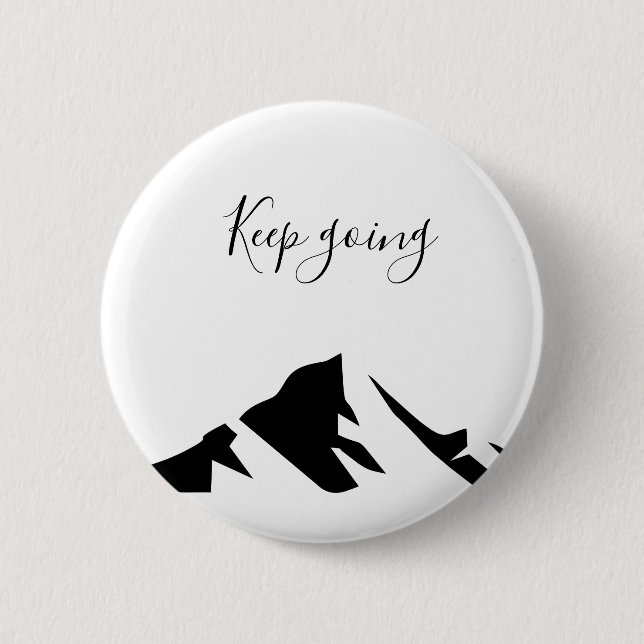 Modern Black Keep Going Simple Button (Front)