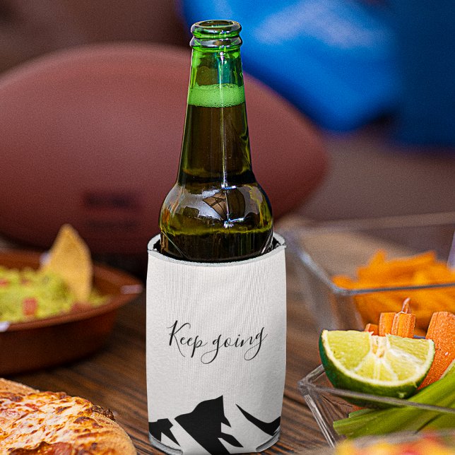 Modern Black Keep Going Simple Can Cooler (Creator Uploaded)