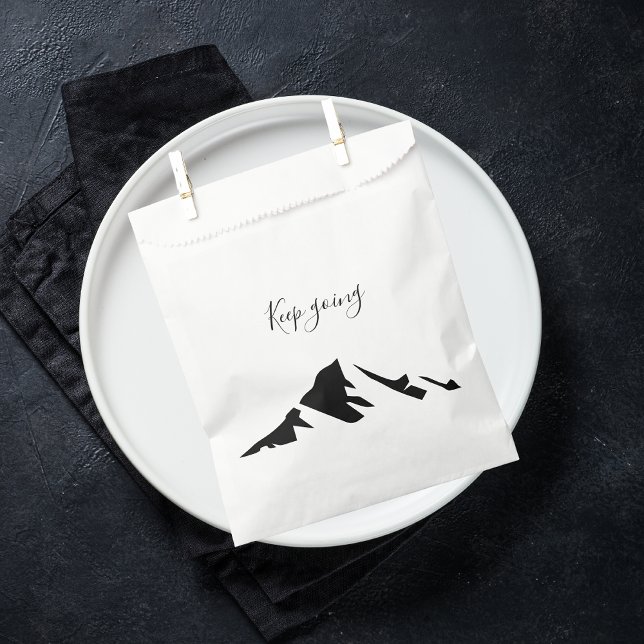 Modern Black Keep Going Simple Favor Bag (Creator Uploaded)