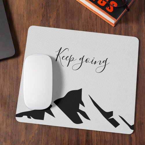 Modern Black Keep Going Simple Mouse Pad