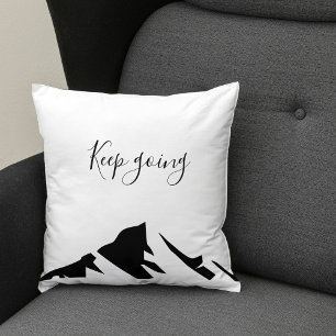 Modern Black Keep Going Simple Throw Pillow