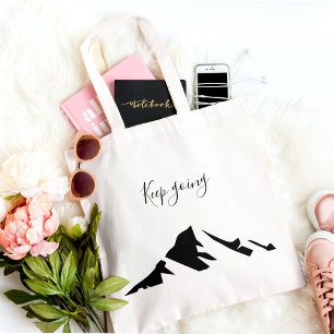Modern Black Keep Going Simple Tote Bag