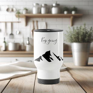 Modern Black Keep Going Simple Travel Mug