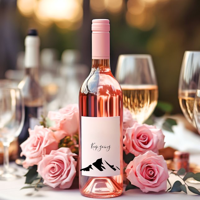 Modern Black Keep Going Simple Wine Label (Creator Uploaded)