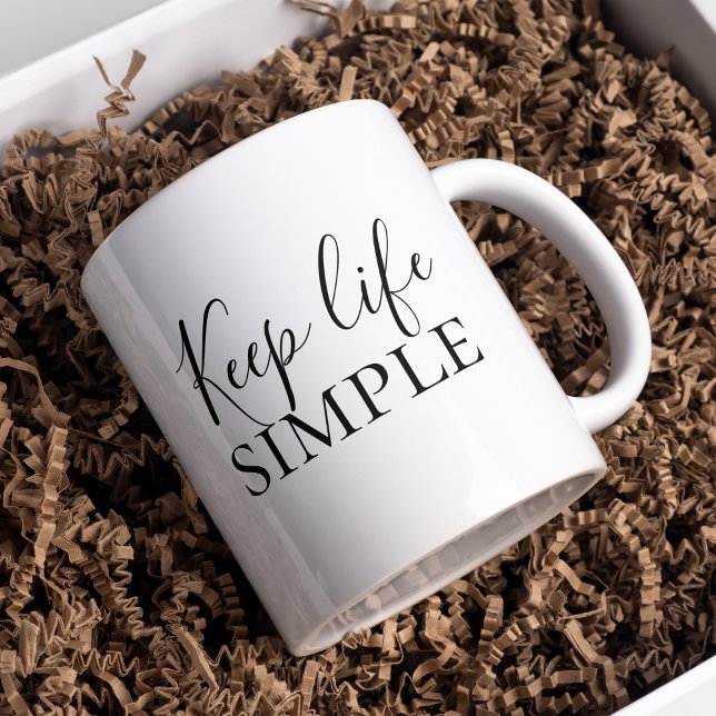 Modern Black Keep Life Simple Coffee Mug (Creator Uploaded)