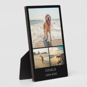 Modern Black Keepsake Custom Pet Collage Photo Plaque