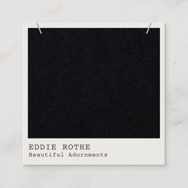 Modern Black Kraft Necklace Display  Square Business Card (Front)