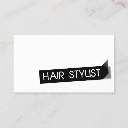 Modern Black Label Hair Stylist Business Card
