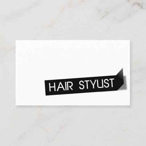 Customizable Modern Black Label Hair Stylist Business Card