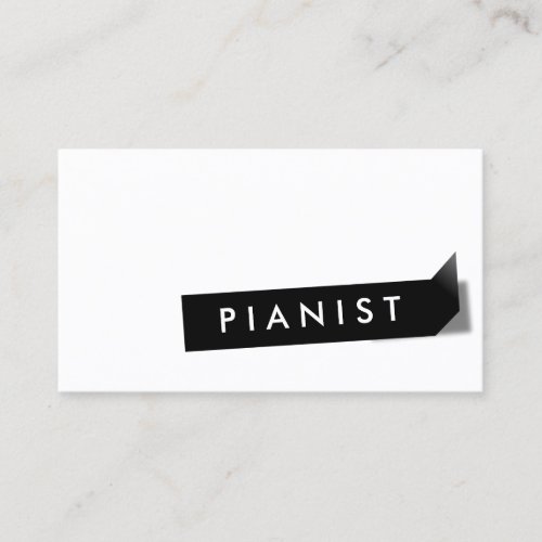 Modern Black Label Pianist Business Card