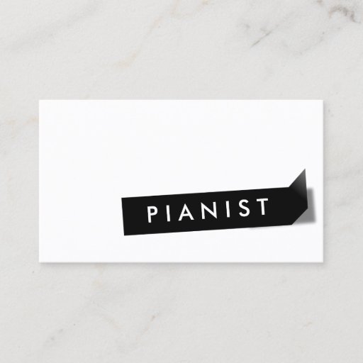 Customizable Modern Black Label Pianist Business Card