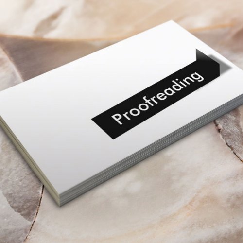 Modern Black Label Proofreading Business Card