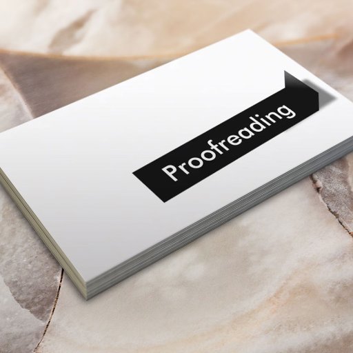 Customizable Modern Black Label Proofreading Business Card