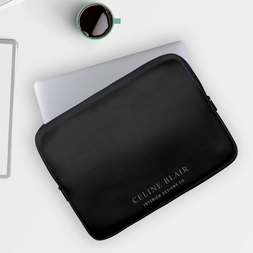 Modern Black Laptop Sleeve