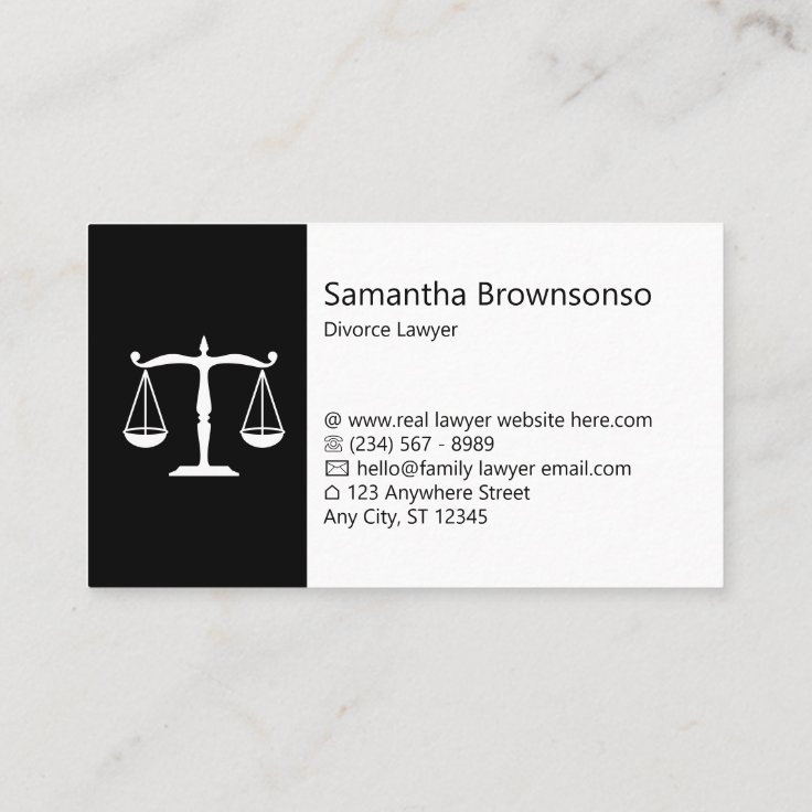 Modern Black Lawyer Law Office Business Card | Zazzle