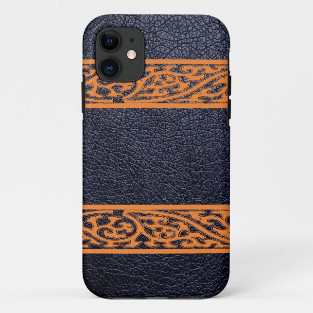 Modern Black Leather Case-Mate iPhone Case (Back)